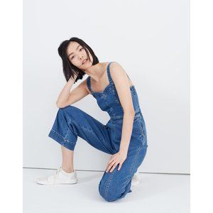 Madewell Seamed Wide Leg Denim Jumpsuit, Size 6